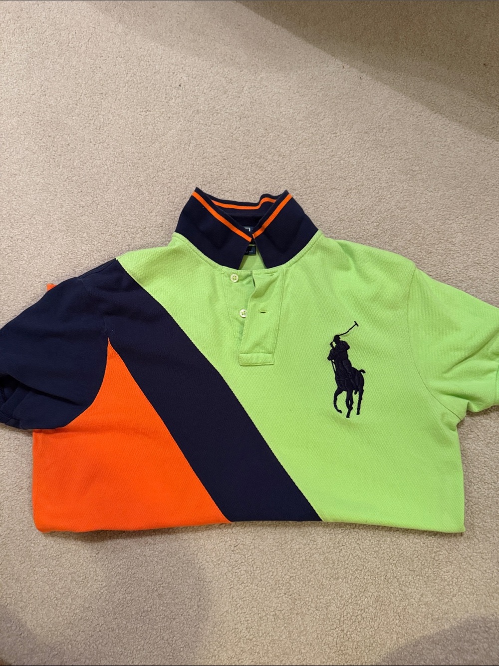 Ralph Lauren Men Green Orange Polo